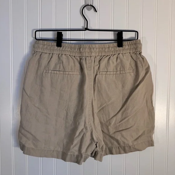 Quince 100% European Organic Linen Pull On Drawstring Shorts Driftwood Tan Sz M - Picture 7 of 16
